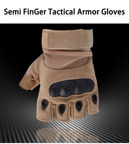 Tactical Hard Knuckle Fingerless Gloves for Combat - Smarsty
