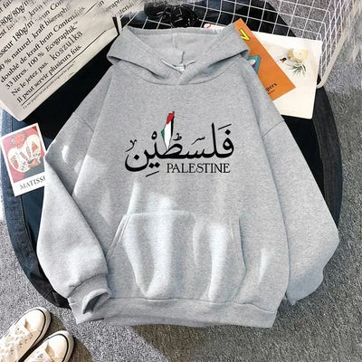 Palestine Hoodie Fashion Women Harajuku Aesthetic Graphic Palestina Hoodies Classic Unisex Vintage Hooded Pullovers Sweatshirts - Smarsty