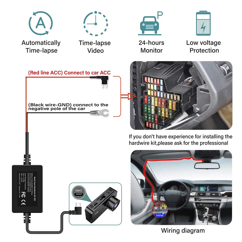 1080P 3 Camera Dash Cam Front and Rear Night Vision - Smarsty