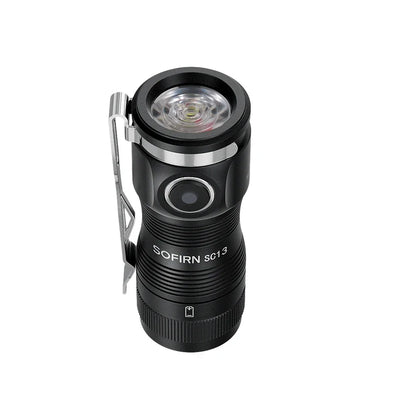 Sofirn Mini SC13 SST40 LED 1300lm Tactical 18350 Rechargeable Flashlight 6000K Keychain Emergency Torch Led Light with Magnetic - Smarsty