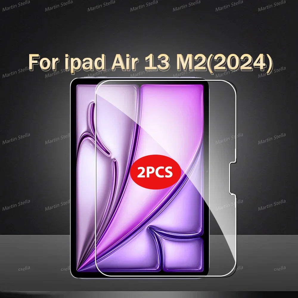 2Pcs Tempered Glass Screen Protector For ipad Pro Air 13 11 2024 M4 M2 Air 5 4 Pro 12.9 11 M3 M5 2025 Film - Smarsty