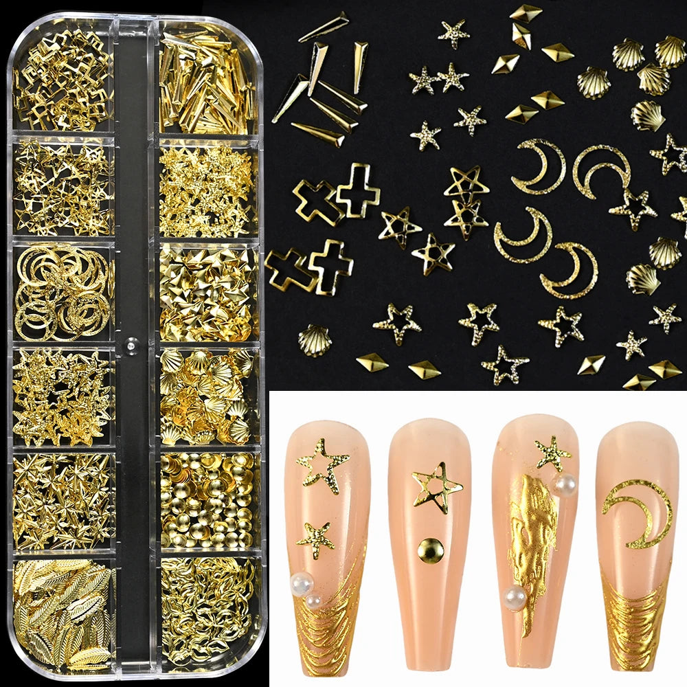 Gold Silver Caviar Bead Nail Charms for Stunning Manicures - Smarsty