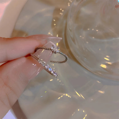 Elegant Dainty Crystal Heart Rings Set for Women - Smarsty