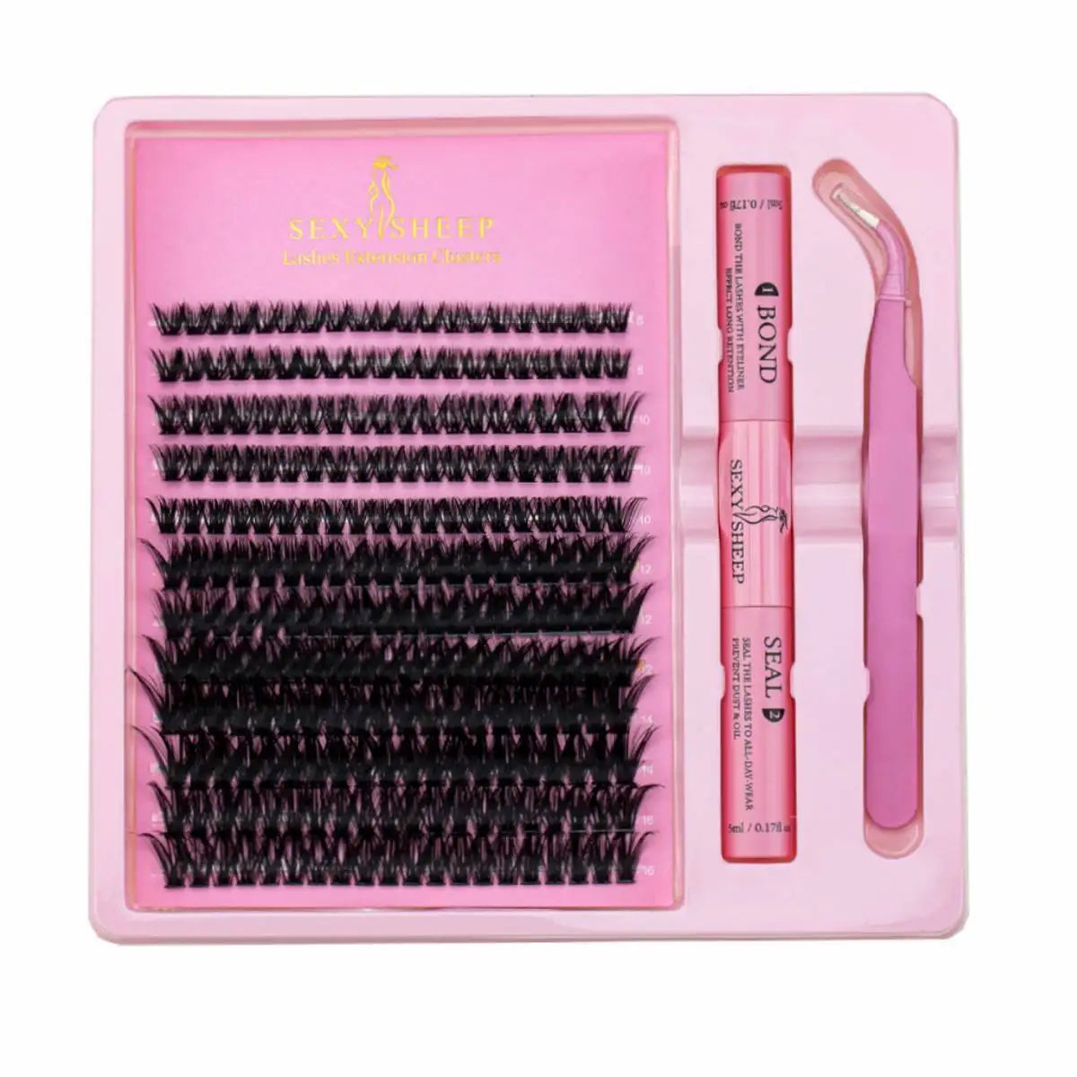 DIY Eyelash Extension Kit with Mixed Clusters and Applicator - Smarsty
