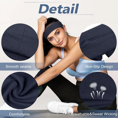 Unisex Sweat Absorbing Sports Headbands 6 Pack Cotton - Smarsty