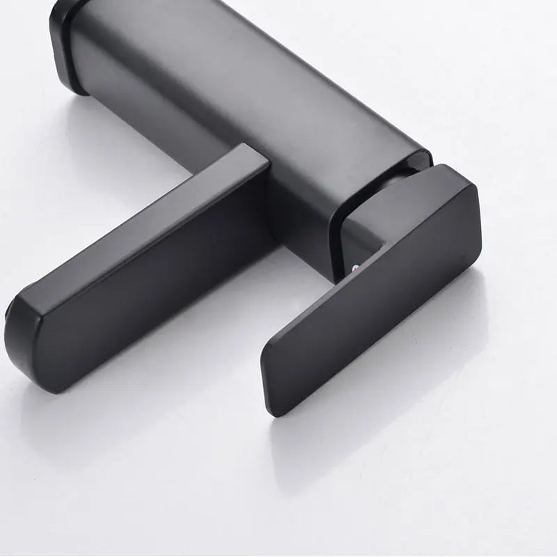 Black Chrome Bathroom Faucet with Hot and Cold Mixer - Smarsty