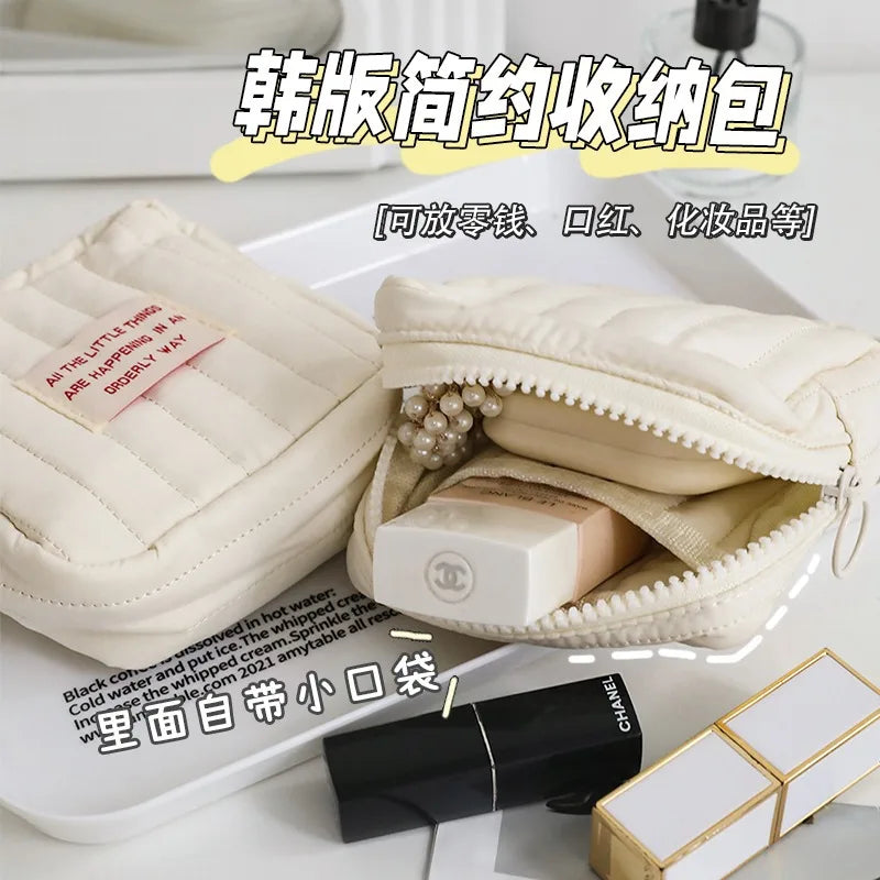 Portable Cosmetic Bag Zip Pouch For Travel Makeup Storage - Smarsty