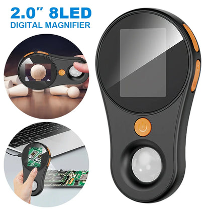500X Digital Handheld Microscope 2 Inch IPS Screen Electronic Coin Magnifier Portable Microscope Camera for Jewelry Watch Repair