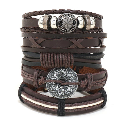 Viking Leather Bracelet For Men Adjustable Skull Design - Smarsty