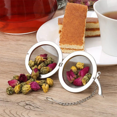10-2pcs Stainless Steel Tea Ball Loose Leaf Tea Strainer Infusers Extra Fine Mesh Tea Interval Diffuser with Chain - Smarsty