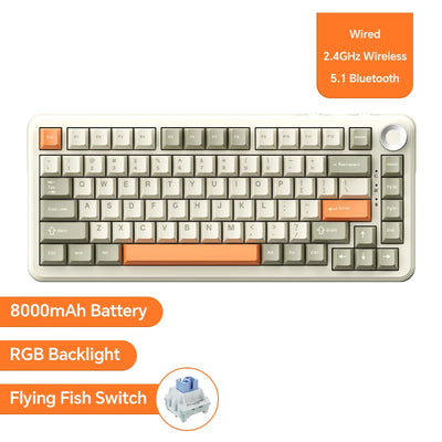 Mechanical Keyboard 82 Keys Wireless Bluetooth 5.1 Knob - Smarsty