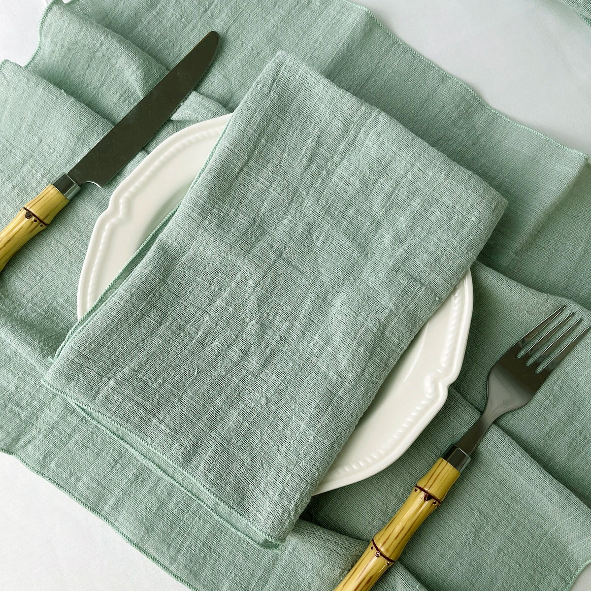 Set of 6 Cotton Dinner Napkins for Elegant Table Decor - Smarsty