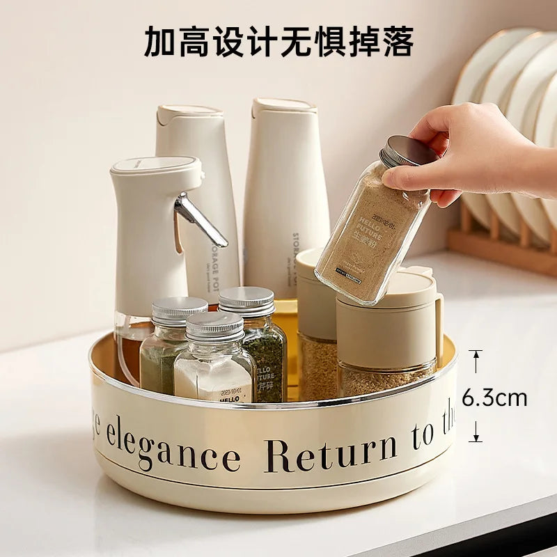 Multifunctional Adjustable Kitchen Rack, Large Capacity Condiment Box Storage , Plastic Material Tabletop Fruit Platter