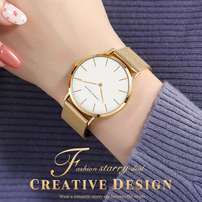 Rose Gold Women's Bracelet Watch with Japan Quartz Movement - Smarsty