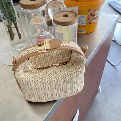 Straw Handbag Crossbody Tote For Summer Beach Style - Smarsty