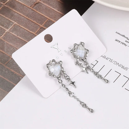 Trendy Star Tassel Clip Earrings for Women Fashion Jewelry - Smarsty