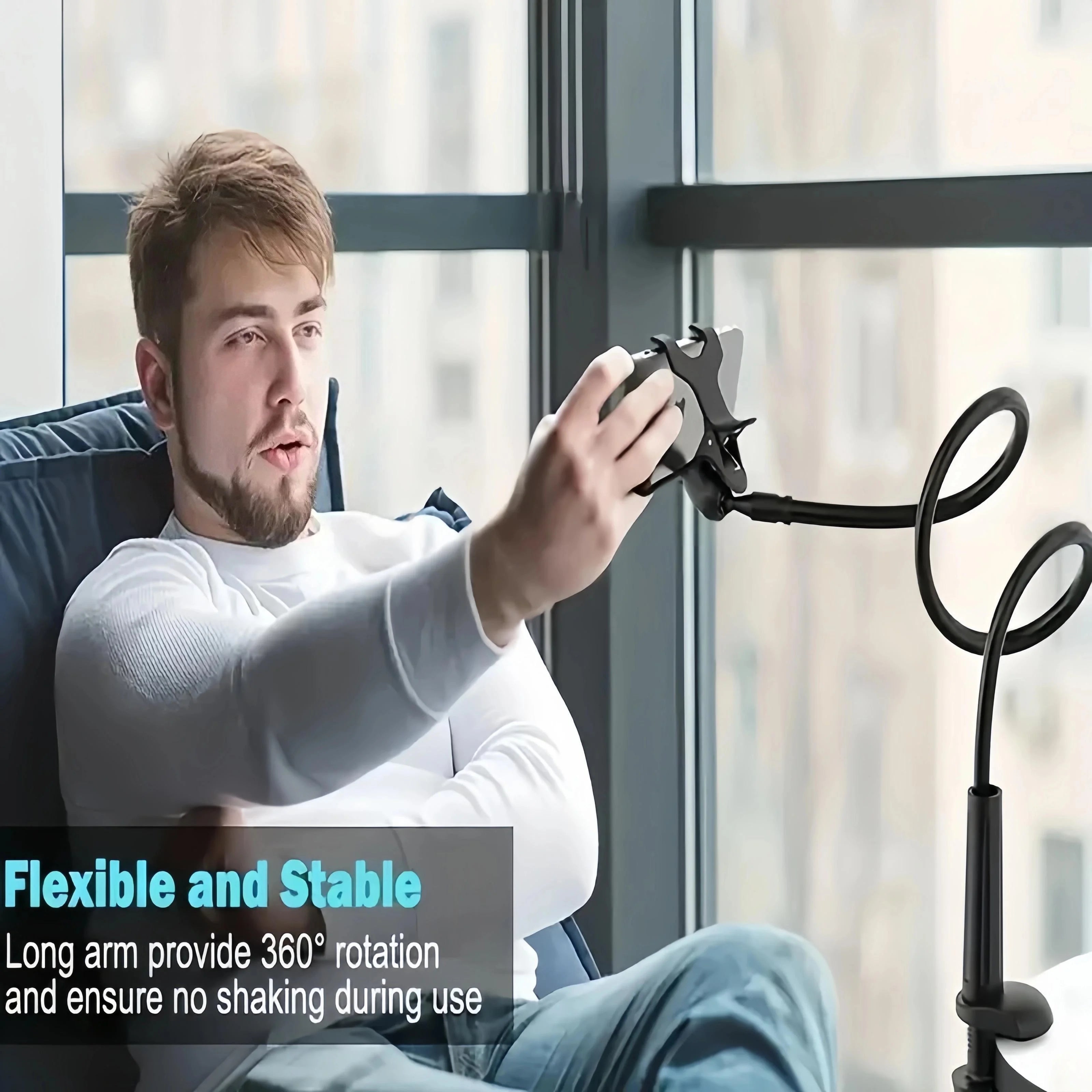 360 Degree Rotating Tablet And Phone Holder Spiral Base, Lazy Person Holder Phone Bedside Stand, Convenient