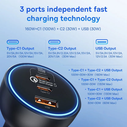 Ultra High Power USB Type C Car Charger PD30 QC5Plus - Smarsty