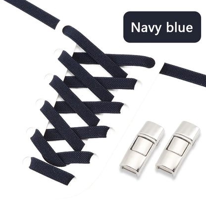 Elastic Laces Sneakers Press Lock Shoelaces Without Ties 8MM Wide Flats No Tie Shoe Laces Kids Adult Sports Running Shoelace NEW