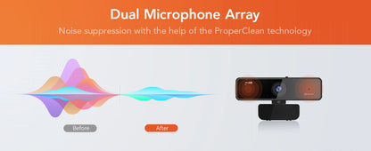 V11 2K Webcam for PC, 1080P 60FPS FHD 90° Web Camera with Microphone&Privacy Cover,USB Plug&Play for Mac/Laptop/Desktop/Computer