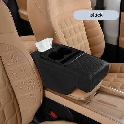 Auto Center Console Armrest Cushion With 2 Cup Holder Armrest Heightening Pad Auto Amrest Pillow Cover Pad for All Seasons - Smarsty