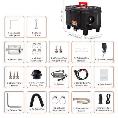 SucceBuy 8KW Diesel Heater 12V/24V Diesel Air Heater Car Heater with Bluetooth and CO Alarm Parking Heater for Vehicles&Outdoor