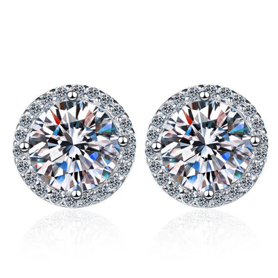 Sterling Silver Moissanite Stud Earrings 1 Carat Sparkle - Smarsty