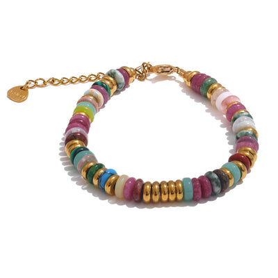 Colorful Natural Stone Beads Waterproof Bracelet for Women - Smarsty