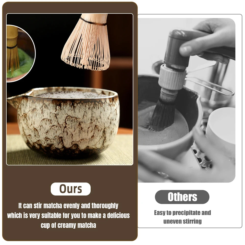 6PCS Japanese Matcha Tea Set Safe Bamboo Whisk Teaspoon Tea Sets Matcha Bowl Matcha Whisk Holder for Tea Lovers Tea-Making Tools - Smarsty