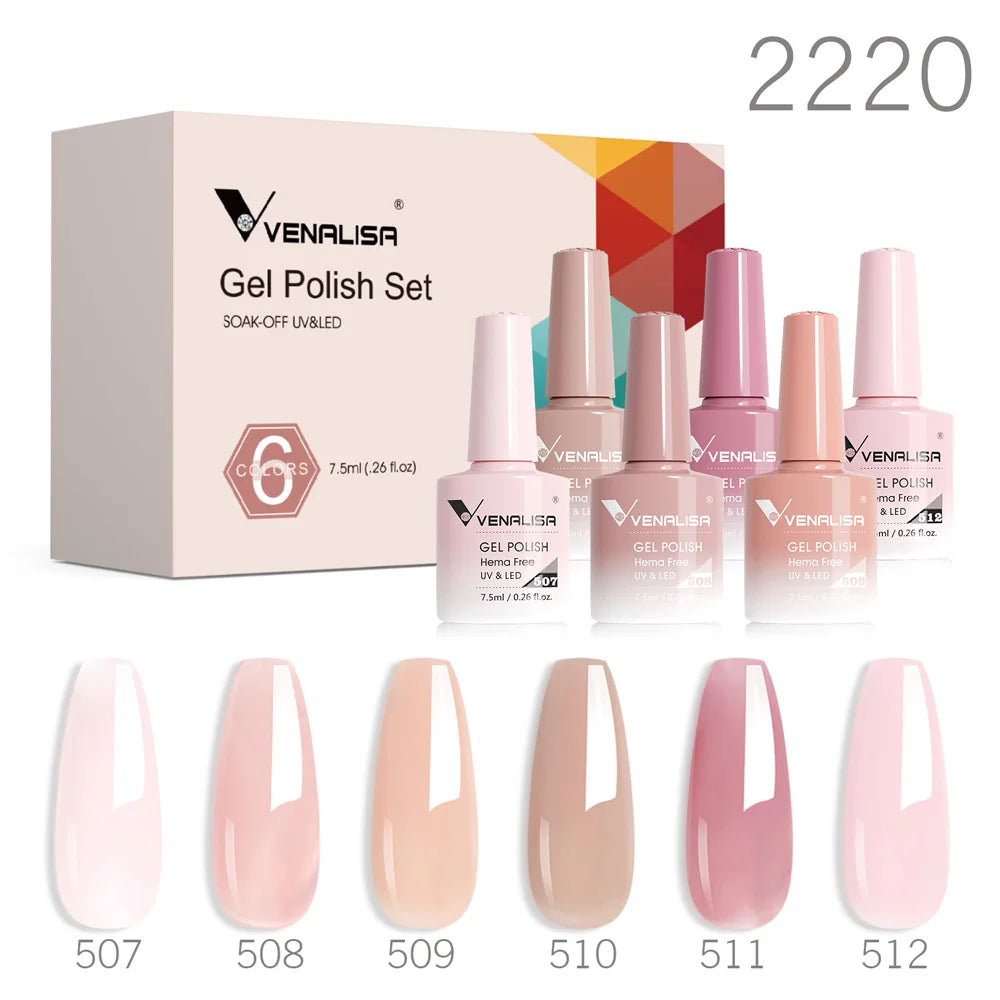 Venalisa HEMA Free Jelly Pink Nail Gel Kit - Smarsty