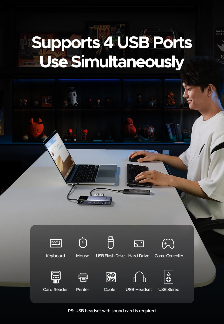 USB C Hub With 4K HDMI And Gigabit Ethernet Docking
