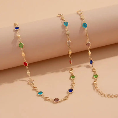 Fashion Colored Glass Crystal Waist Chain for Women - Smarsty