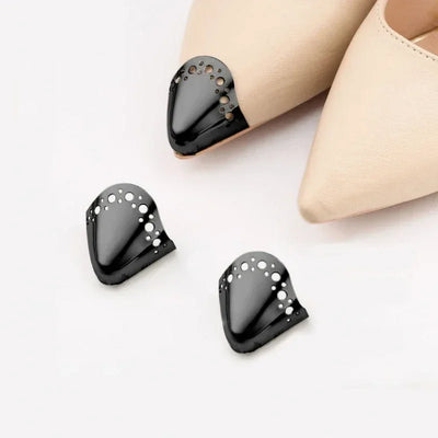 Women High Heel Metal Toe Cap Wear and Tear Concealer Anti-kicking Leather Shoes Point Protector Flat Shoe Tips Cap Accessorices - Smarsty