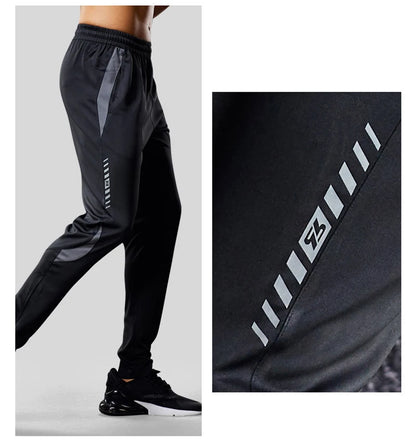 Men Sport Pants Running Pants With Zipper Pockets Soccer Training Jogging Sports Trousers Fitness Football Leggings Sweatpants - Smarsty