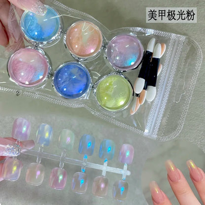 Shimmer Aurora Nail Powder Set for Stunning Manicure - Smarsty
