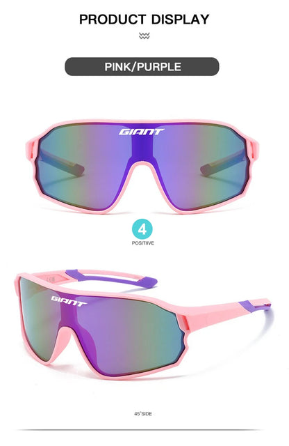 GIANT Top Seller Cycling Glasses UV400 Anti Fog REVO Lenses HD Clarity CE/ANSI Certified Cateye Design MTB/Road Bike man women