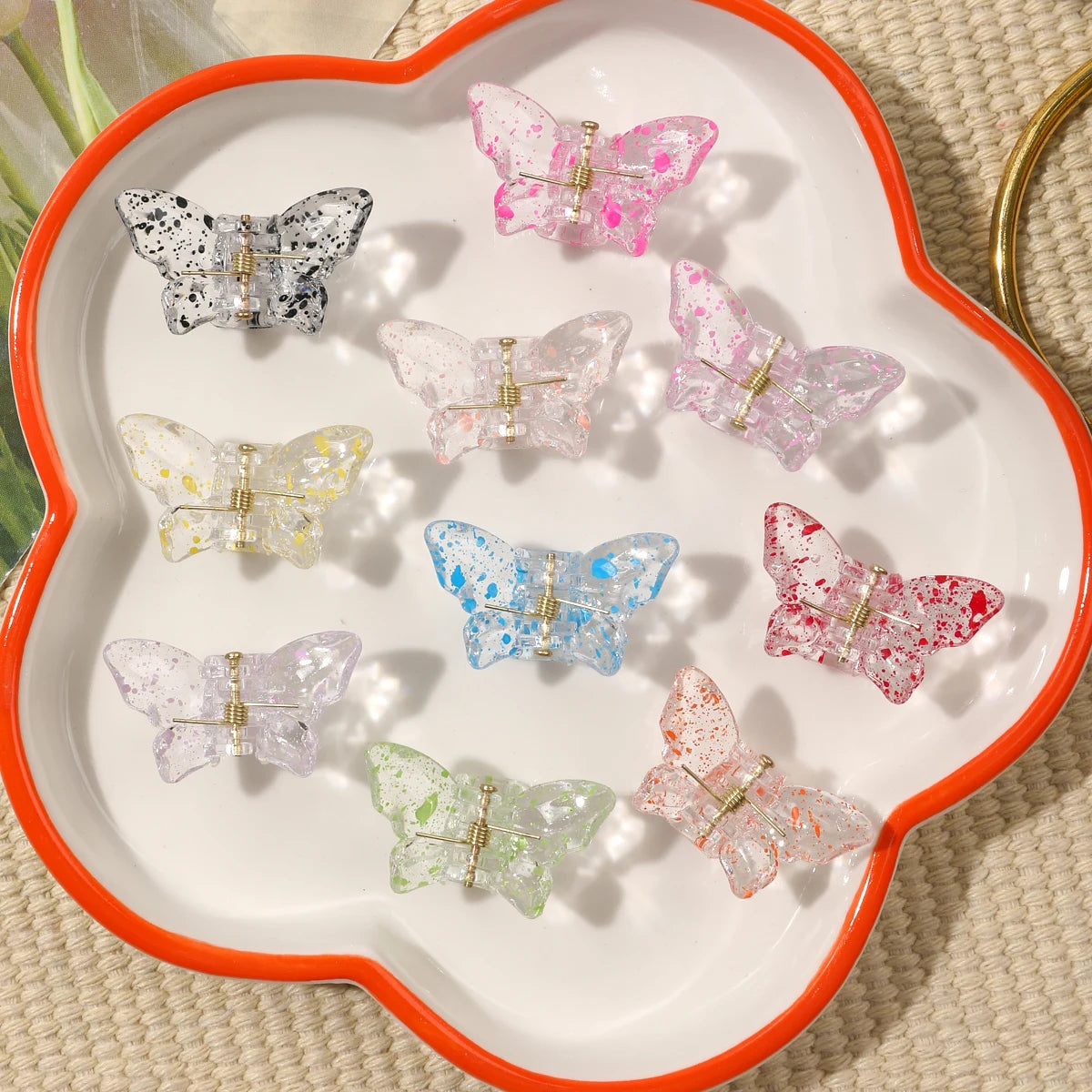 Mini Flower Hair Clips Pack Creaseless Claw Clips For Bangs - Smarsty