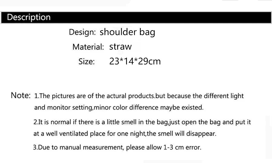 Large Capacity Straw Beach Tote Woven Shoulder Bag Summer - Smarsty