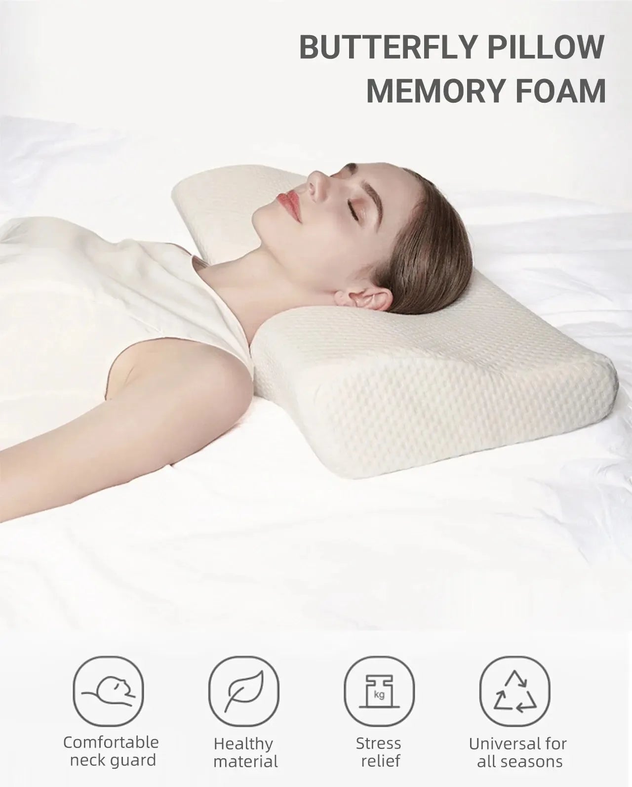 Memory Foam Orthopedic Neck Pillow for Pain Relief - Smarsty