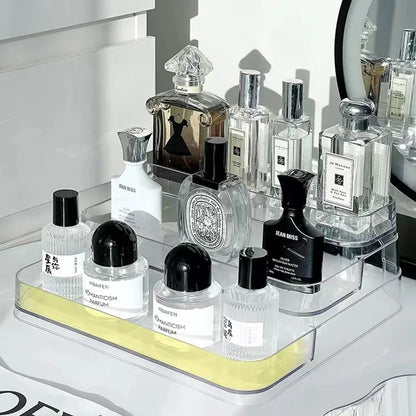 3 Tier Desktop Perfume Shelf PET Cosmetic Organizer Perfume Storage Rack Doll Display Stand Kitchen Seasoning Organizer by Smarsty