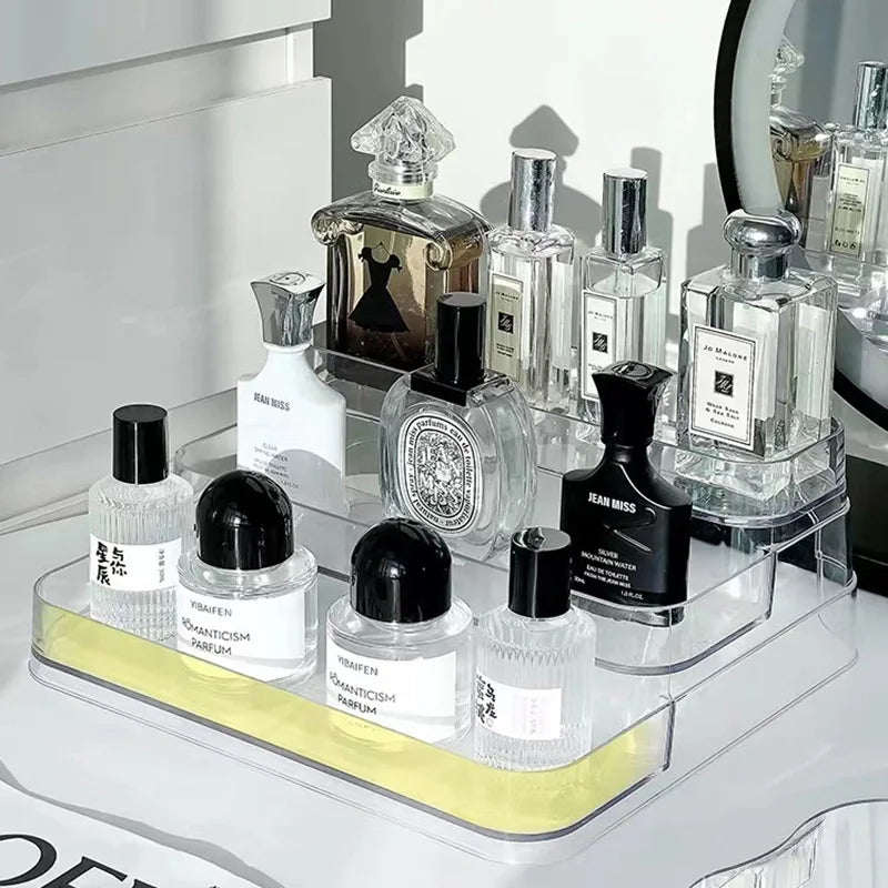 3 Tier Desktop Perfume Shelf PET Cosmetic Organizer Perfume Storage Rack Doll Display Stand Kitchen Seasoning Organizer by Smarsty