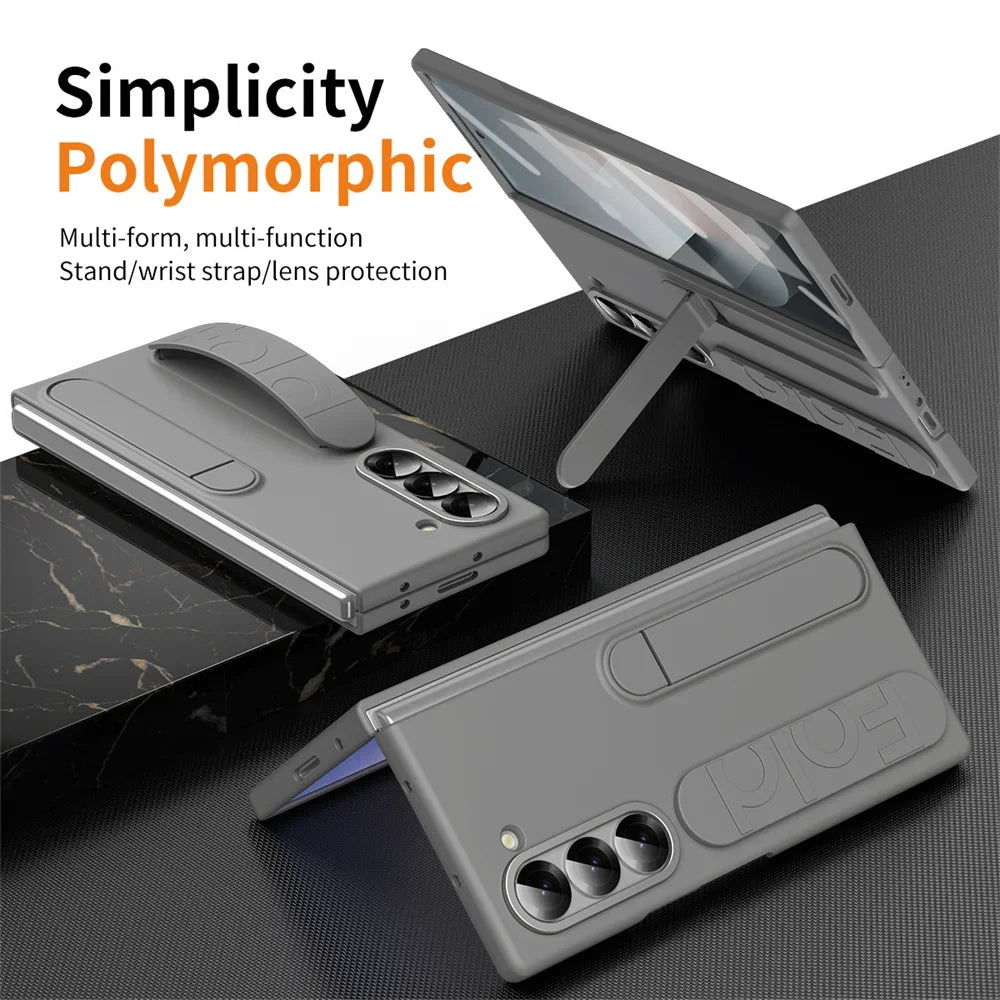Premium Galaxy Z Fold Hand Strap Case With Folding Stand - Smarsty