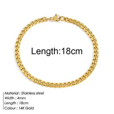 Gold Stainless Steel Twist Chain Bracelet for Women - Smarsty
