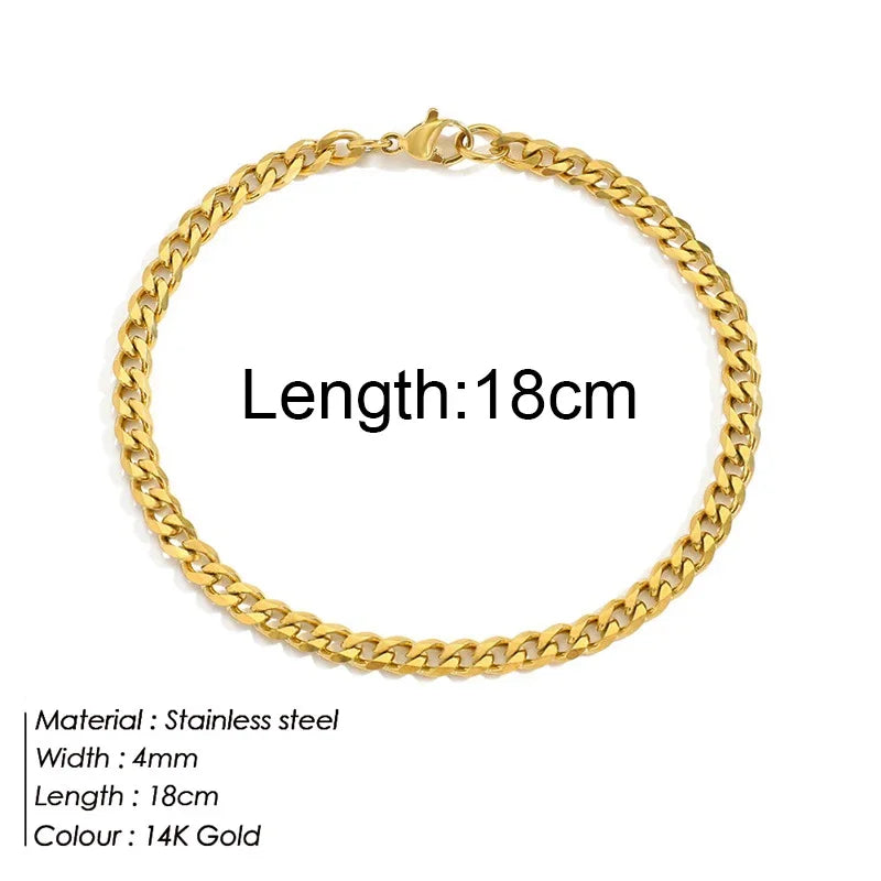 Gold Stainless Steel Twist Chain Bracelet for Women - Smarsty