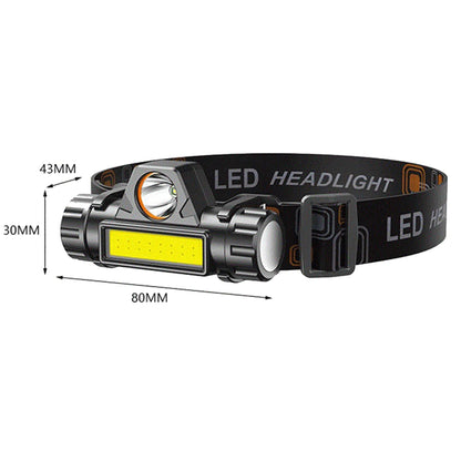 XPE+COB Emergency Head Lamps 150LM 400mAh Strong Light Flashlights Micro-USB Rechargeable IPX4 Waterproof for Outdoor Activities