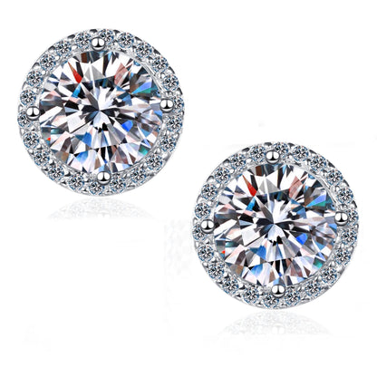 Sterling Silver Moissanite Stud Earrings 1 Carat Sparkle - Smarsty