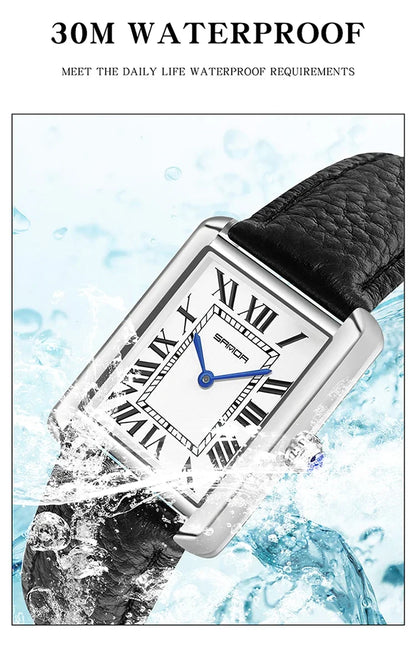 Luxury Waterproof Couple Watch with Leather Strap - Smarsty