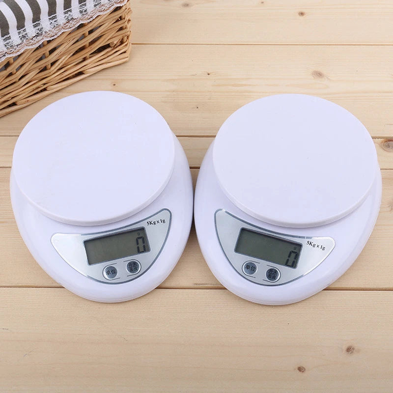 LED Portable Digital Kitchen Scale with Tray 5kg Capacity - Smarsty