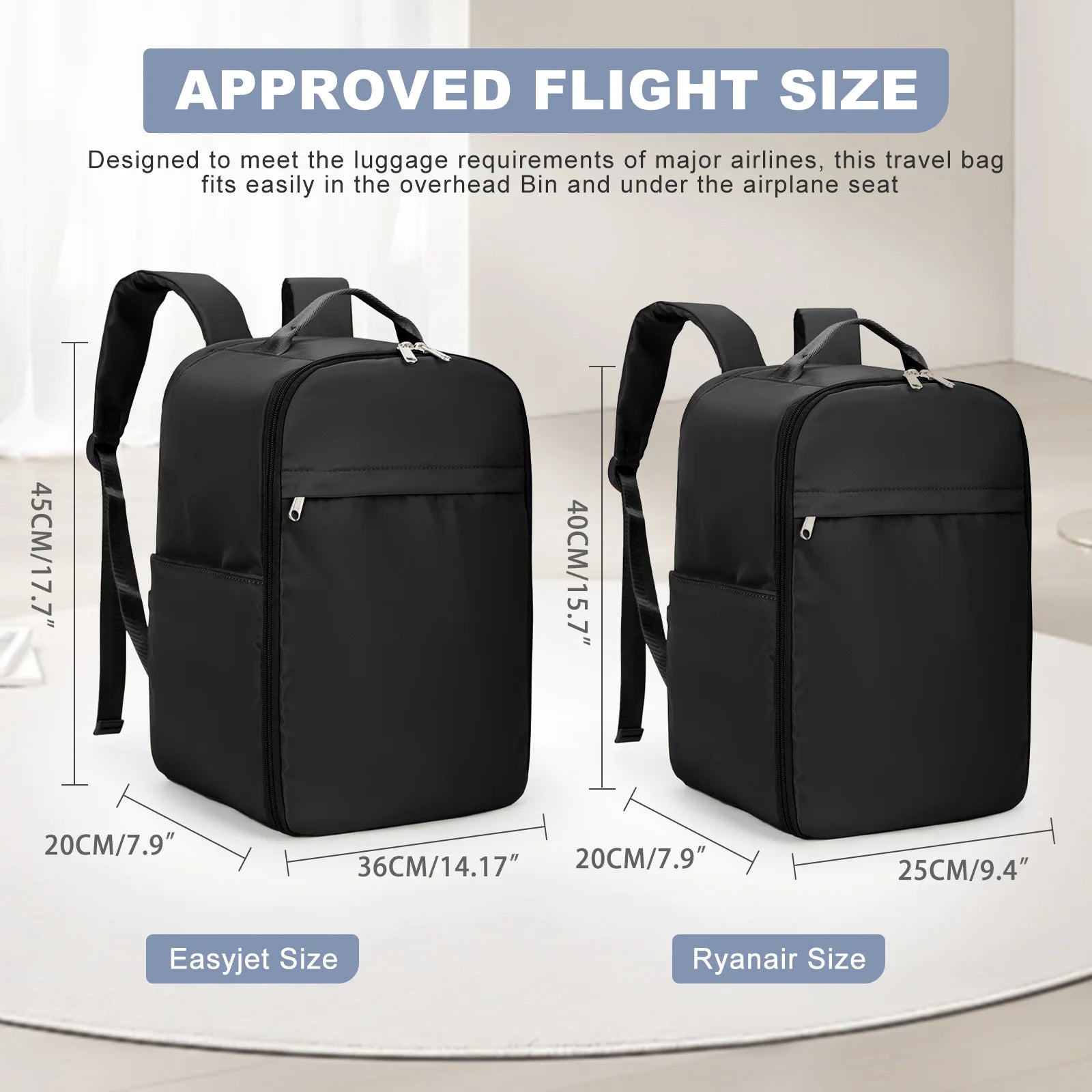 Ryanair Backpack 40x20x25 Cabin Bag, Hand Luggage Travel Backpack for Easyjet Cabin Bag 45x36x20, Laptop Backpack for Women/Men - Smarsty