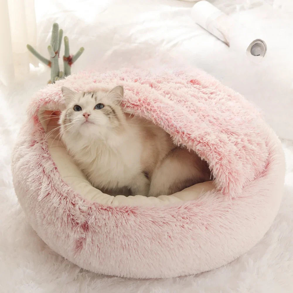 Cozy Plush Cat Bed for Warm Comfortable Sleep - Smarsty